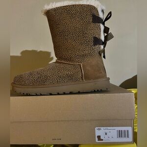 UGG Women's Brown Winter Boots with Bow Accents